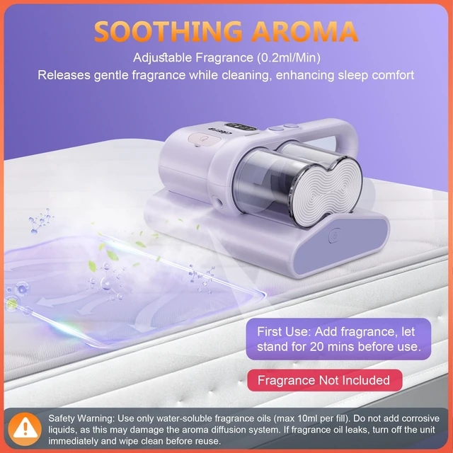 Alt view image 4 of 7 - Cleera Mattress Vacuum Cleaner, 16Kpa Bed Vacuum with 253.7nm UVC Light | Smart Dust Sensor, 140°F Heat, Dual Brushroll, Handheld Vacuums for Bed, Couch, Sofa, Crib, Carpet (Corded, 400W)