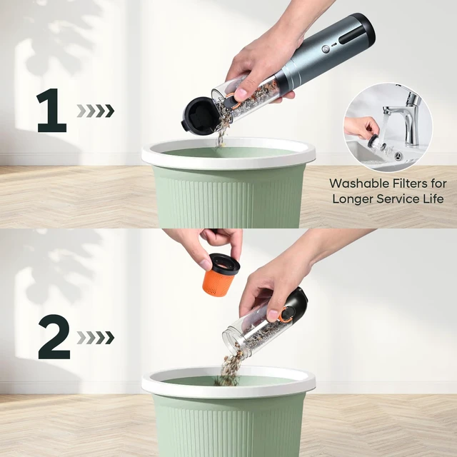 Alt view image 5 of 7 - 7-in-1 Aluminum Alloy Wireless Car Vacuum Cleaner, 20kPa Strong Suction Handheld Vacuum, Portable with Smart Digital Display, 2 Suction Modes for Car, Desk, Keyboard and Small SpacesCyan