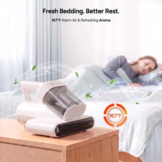 Alt view image 6 of 7 - DR.PREPARE Mattress Vacuum Cleaner,15kPa, 500W Corded Bed Vacuum,UV-C&Heat | Bed Vacuum Cleaner, Pet Hair Remover, 167°F Hot Air with Aroma4-Layer Filtration for Mattress, Bed, Cribs &Sofa