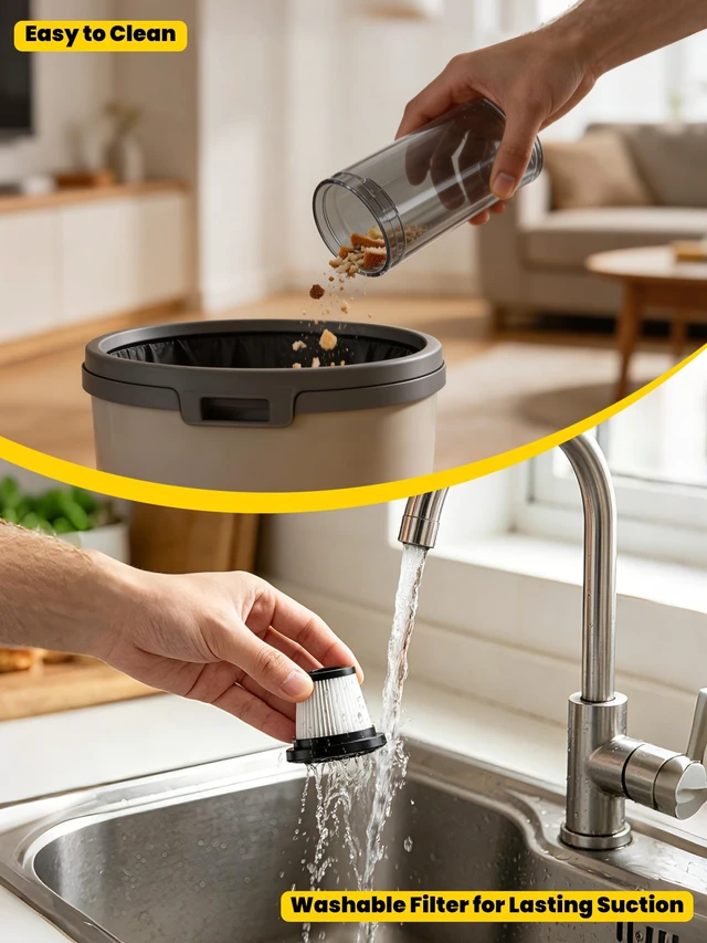 Alt view image 6 of 7 - Cordless Car Vacuum Cleaner Compatible with Dewalt 20V MAX Batteries, Portable Handheld Vacuum for Pet Hair & Sand, Capable of Quick Vehicle Interior & Garage Cleanup, (Battery Not Included)