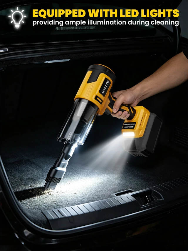 Alt view image 7 of 7 - Cordless Car Vacuum Cleaner Compatible with Dewalt 20V MAX Batteries, Portable Handheld Vacuum for Pet Hair & Sand, Capable of Quick Vehicle Interior & Garage Cleanup, (Battery Not Included)
