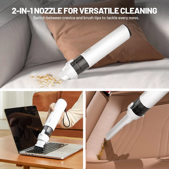 Alt view image 4 of 7 - LiTHELi Handheld Vacuum Cordless, 10,000Pa Powerful Suction with Rechargeable U-Battery, Ultra Lightweight Mini Dust Buster for Car, Home, Pet Hair & Crevices Black