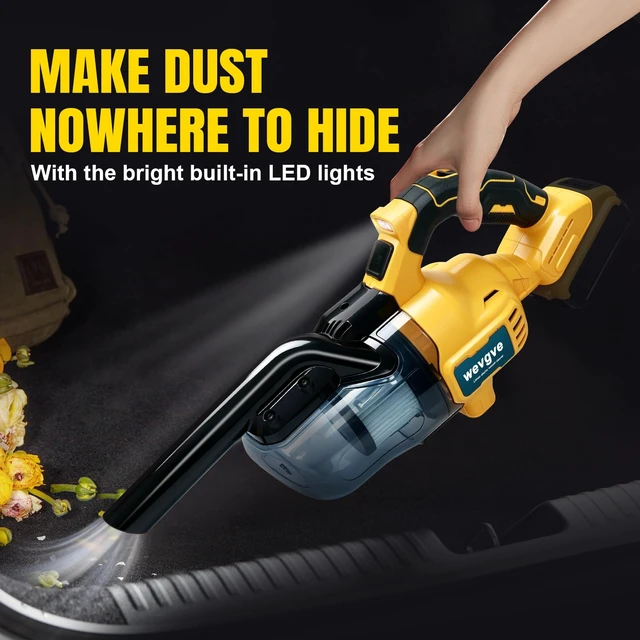 Alt view image 7 of 7 - wevgbv Cordless Vacuum Compatible with Dewalt 20V Battery | 5 in 1 Handheld Vacuum Cleaner with 400W Motor, 46 CFM Portable Vacuum for Floor Pet Hair, Car (Tool Only)