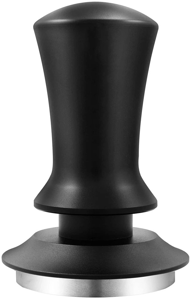 Main image of K COOL Espresso Hand Tamper, Premium Barista Coffee Tamper with Calibrated Spring, 100% Flat Stainless Steel Base Tamper for Breville Series 54mm Portafilter Basket (53mm, Black)