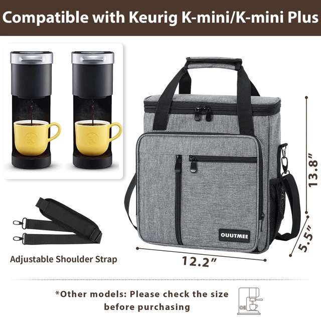 Alt view image 4 of 7 - OUUTMEE Coffee Maker Carrying Bag for Keurig K-Mini or K-Mini Plus | Single Serve Coffee Brewer Portable Storage Bag with Extra Pockets, Storage Tote Case with Multiple Pockets for K-Cup