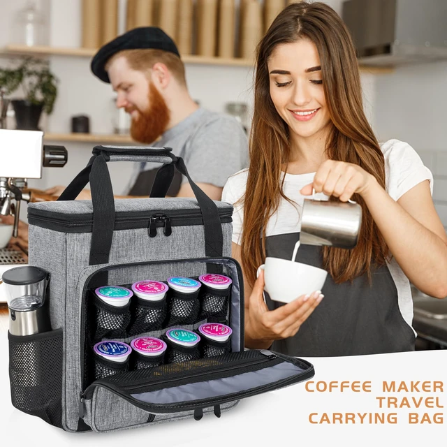 Alt view image 7 of 7 - OUUTMEE Coffee Maker Carrying Bag for Keurig K-Mini or K-Mini Plus | Single Serve Coffee Brewer Portable Storage Bag with Extra Pockets, Storage Tote Case with Multiple Pockets for K-Cup