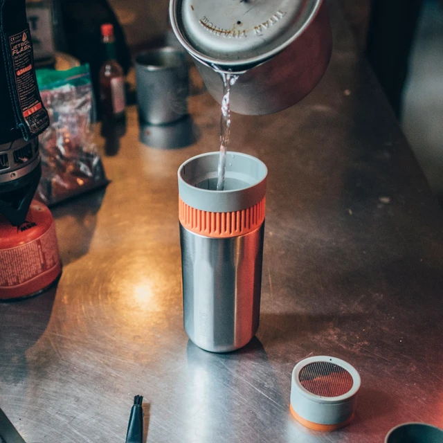 Alt view image 5 of 7 - WACACO Pipamoka Portable Coffee Maker, Coffee brewer, All-in-one Vacuum PressuredInsulated Travel Mug, Hand Powered and Filter Pressure Brewer, Stainless Steel Thermo Cup, 10 fl oz