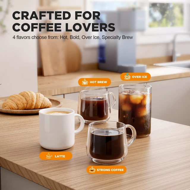 Alt view image 2 of 7 - Tastyle Single Serve Coffee Maker with Built-in Detachable Milk Frother | For K Cups & Grounds, 6 Brew Sizes, 40oz Removable Water Tank, 2 Drip Trays, BPA Free, Fits 7.3" Travel Mug, K330MF, Gray