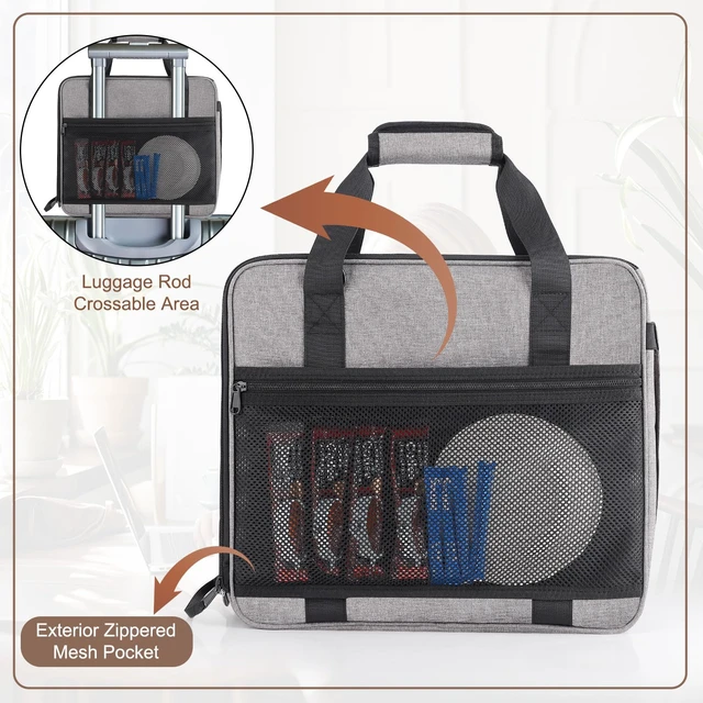 Alt view image 6 of 7 - Anitor Carrying Coffee Maker Travel Bag Fit for Keurig K-Mini/Plus/Express | Single Serve Coffee Machine Travel Bag with Padded Shoulder Straps Includes Multiple Storage Bags