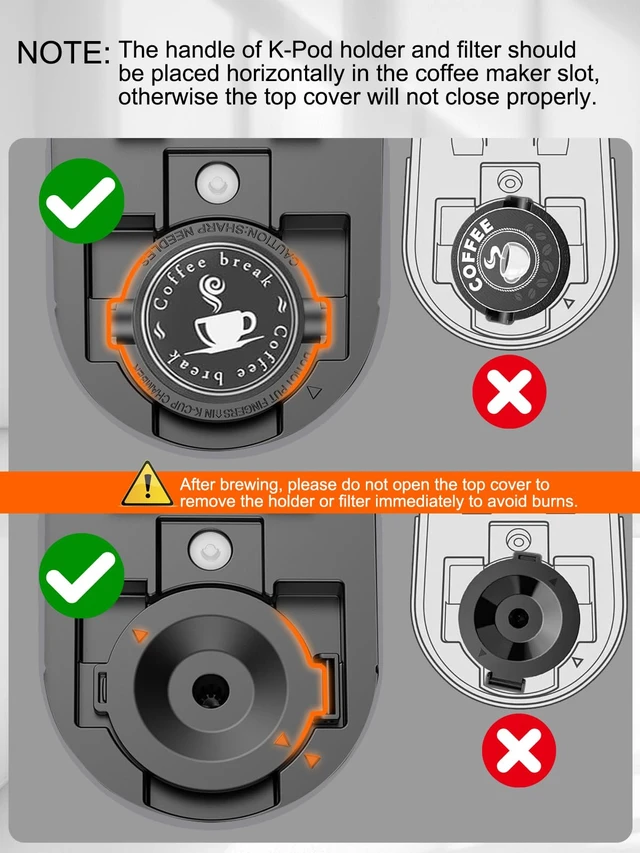 Alt view image 7 of 7 - Karosie Single Serve Coffee Maker for K-Cup and Ground Coffee,Fast Brew,6-12 oz Brew Sizes One Cup Coffee Machine Fits 5.5" Mugs,One-Button Coffee Maker with Descaling Reminder,Grey,9.45 Inches
