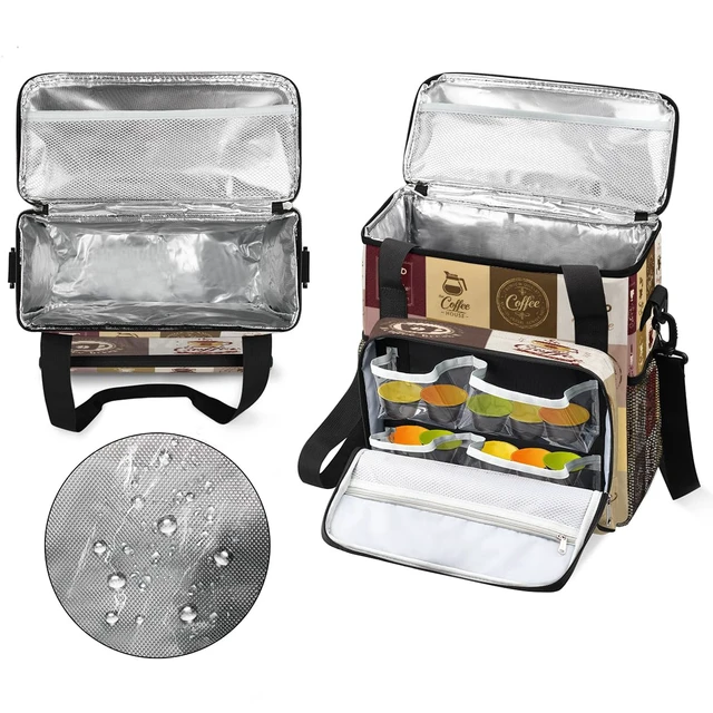 Alt view image 3 of 7 - Coffee Maker Carring Bag Travel Carrying Storage Tote Bag Compatible | Vintage Coffee Travel Bag Keurig K-Mini or K-Mini Plus Portable Single Serve Coffees Brewer Case with Pockets for K-cup Pods