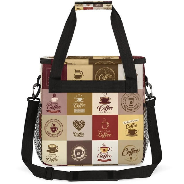 Alt view image 5 of 7 - Coffee Maker Carring Bag Travel Carrying Storage Tote Bag Compatible | Vintage Coffee Travel Bag Keurig K-Mini or K-Mini Plus Portable Single Serve Coffees Brewer Case with Pockets for K-cup Pods