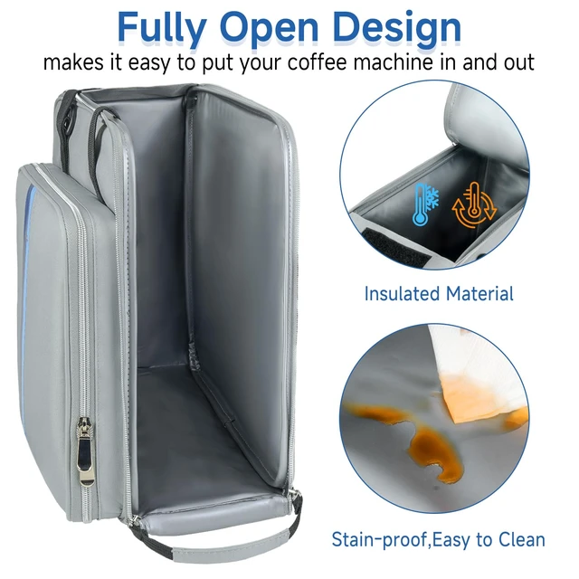 Alt view image 3 of 6 - LEFOR·Z Coffee Maker Travel Bag Compatible with Keurig K-Slim/K-Express/K-Iced/Ninja PB051/PB041ST,Single Serve Coffee Brewer Carrying Case with Multiple Pockets for K-Cup Pods,Grey(Bag Only)
