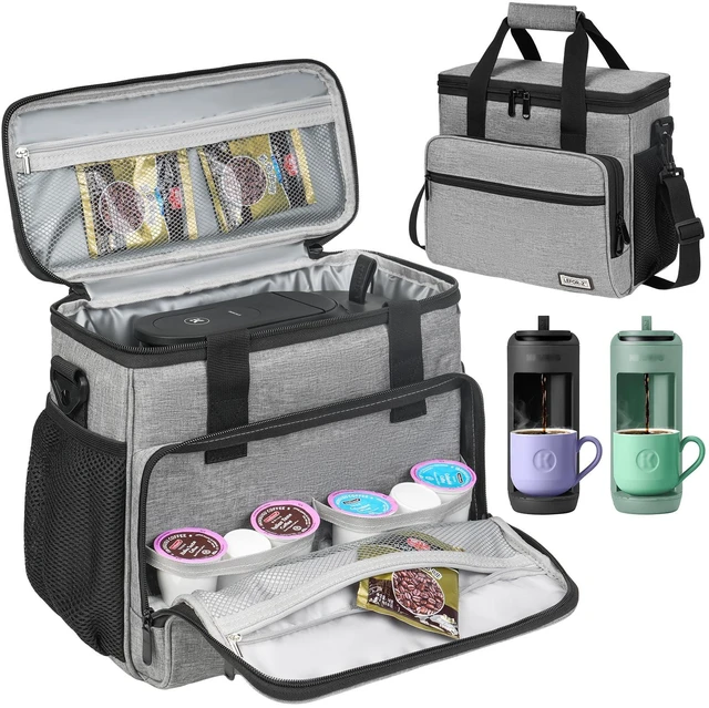 Main image of Coffee Maker Travel Bag Compatible with Keurig K-Mini Mate/Mate Plus | Single Serve Coffee Brewer Carrying Case with Multiple Pockets for K-Cup Pods & Accessories,Gift for Coffee Lovers,Easy-Clean