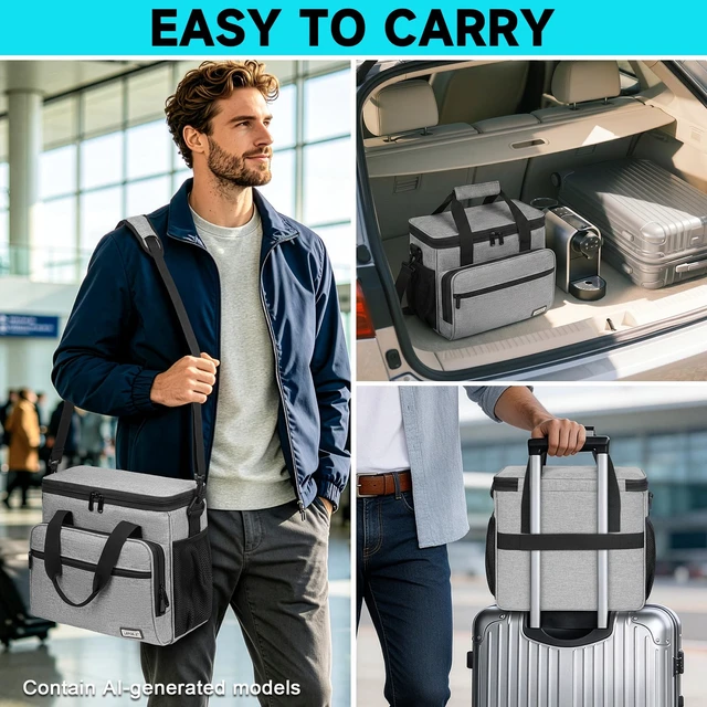 Alt view image 7 of 7 - Coffee Maker Travel Bag Compatible with Keurig K-Mini Mate/Mate Plus | Single Serve Coffee Brewer Carrying Case with Multiple Pockets for K-Cup Pods & Accessories,Gift for Coffee Lovers,Easy-Clean