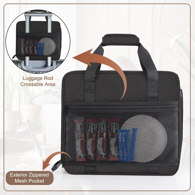 Alt view image 6 of 7 - Anitor Carrying Coffee Maker Travel Bag Fit for Keurig K-Mini/Plus/Express | Single Serve Coffee Machine Travel Bag with Padded Shoulder Straps Includes Multiple Storage Bags
