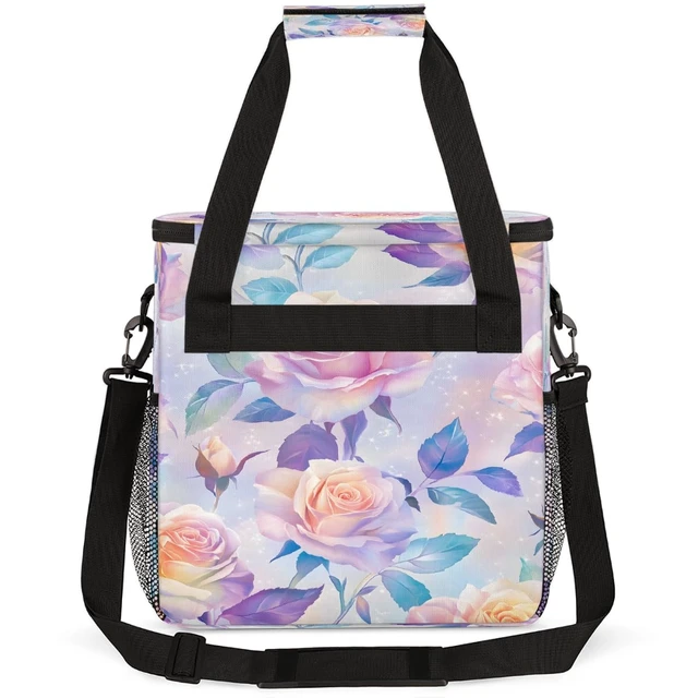 Alt view image 5 of 7 - CFERSAN Pink Roses Coffee Maker Carring Bag Travel Carrying Storage Tote Bag Compatible with Keurig K-Mini or K-Mini Plus Portable Single Serve Coffee Brewer Case with Pockets for K-cup Pods