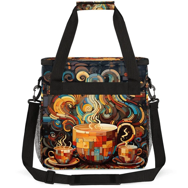 Alt view image 5 of 7 - Coffees Cup Coffee Maker Carring Bag with Keurig K-Mini or K-Mini Plus | Colorful Cup Carrying Storage Tote Bag Compatible Portable Single Serve Coffee Brewer Case with Pockets for K-cup Pods