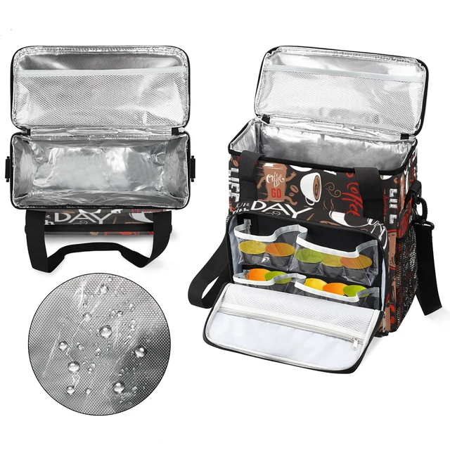 Alt view image 3 of 7 - Coffee Maker Carring Bag Travel Carrying Storage Tote Bag Compatible | Red Coffee Travel Bag Keurig K-Mini or K-Mini Plus Portable Single Serve Coffees Brewer Case with Pockets for K-cup Pods