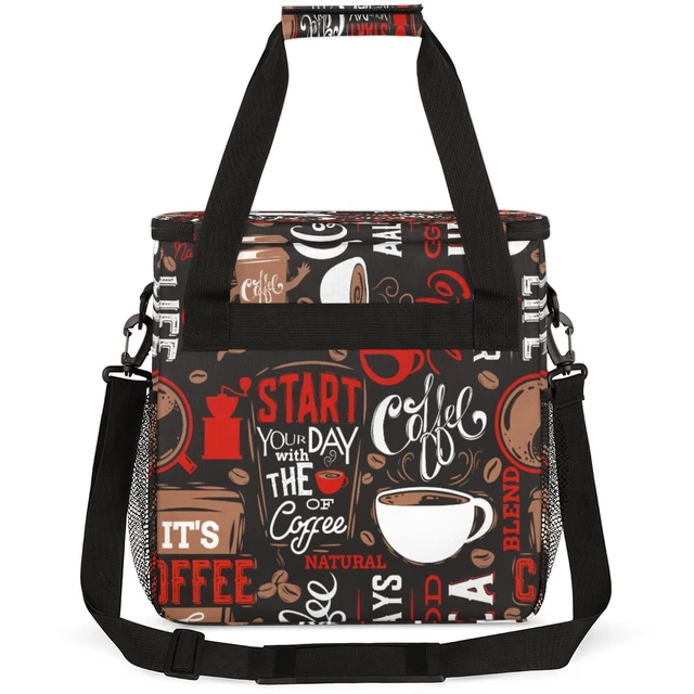 Alt view image 5 of 7 - Coffee Maker Carring Bag Travel Carrying Storage Tote Bag Compatible | Red Coffee Travel Bag Keurig K-Mini or K-Mini Plus Portable Single Serve Coffees Brewer Case with Pockets for K-cup Pods