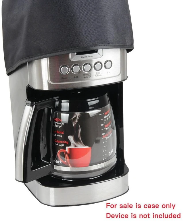 Alt view image 2 of 5 - Hermitshell Dust Proof Cover with Soft Velvet Lining Fits Cuisinart DCC-3200AMZ / DCC-3400 PerfecTemp 14 Cup Programmable Coffeemaker (Black)
