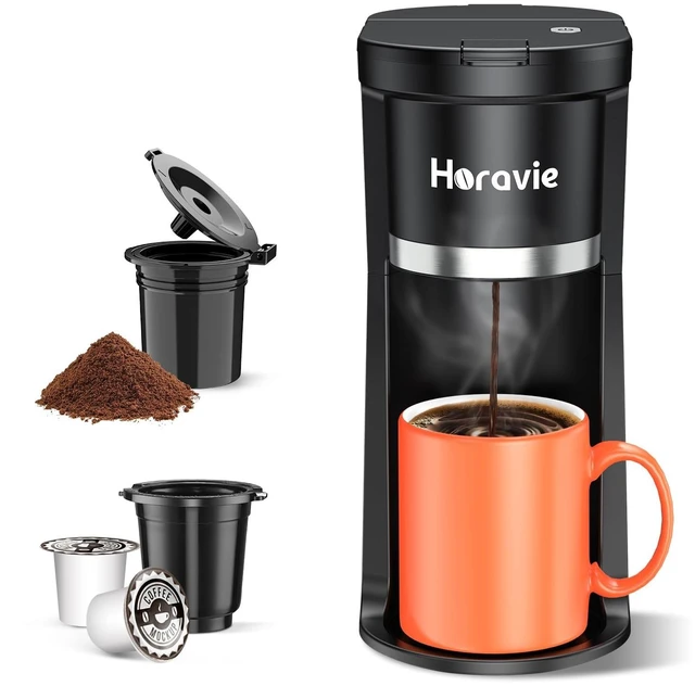 Main image of Small Single Serve Coffee Maker, One Cup Coffee Machine for K-Cup & Grounds | Portable Pod Coffee Maker, Fast Brew, 6 to 12 oz. Brew Sizes, One Button Design, Easy for Elder to Use, Space Saving