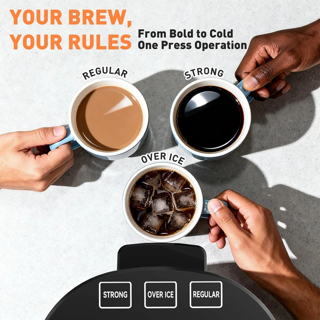 Alt view image 2 of 7 - Secura Single Serve Coffee Maker K Cup and Ground 2-In-1 Coffee Maker with 3 Brew Modes, Removable Reservoir & Drip Tray, 6 to 12 Oz Brew Sizes