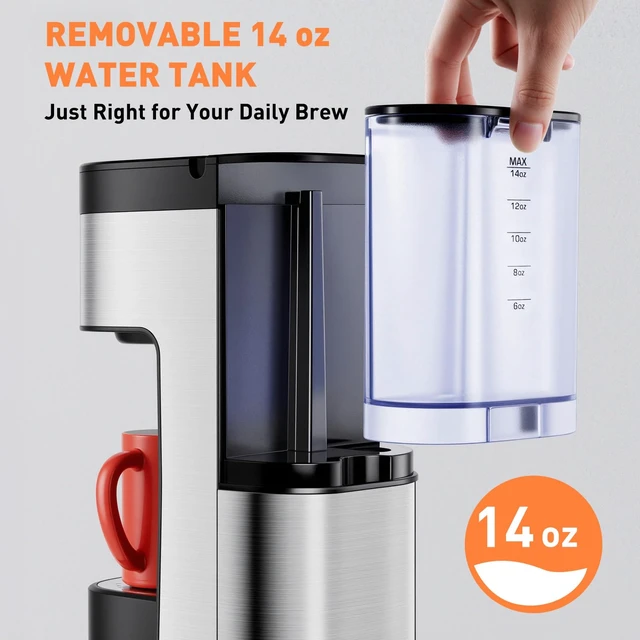 Alt view image 5 of 7 - Secura Single Serve Coffee Maker K Cup and Ground 2-In-1 Coffee Maker with 3 Brew Modes, Removable Reservoir & Drip Tray, 6 to 12 Oz Brew Sizes