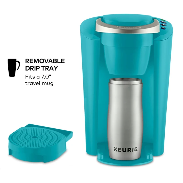 Alt view image 4 of 7 - Keurig K-Compact Single-Serve K-Cup Pod Coffee Maker, with 3 Brew Sizes, Smart Start Feature, 36oz Removable Reservoir, Turquoise