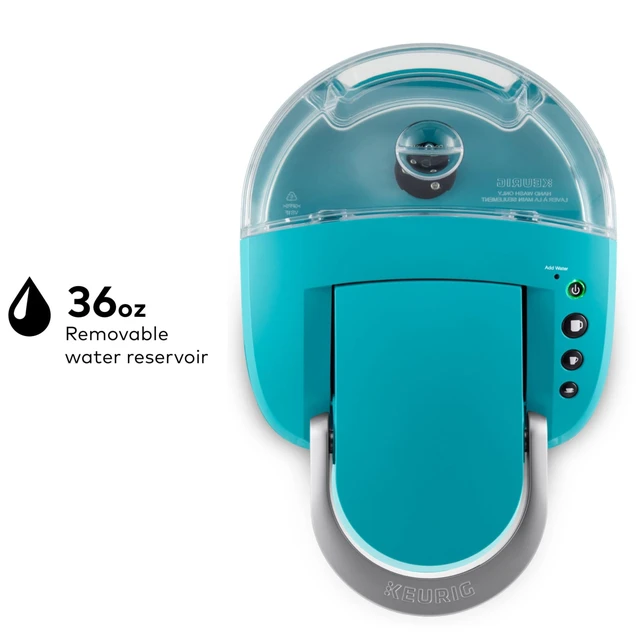 Alt view image 6 of 7 - Keurig K-Compact Single-Serve K-Cup Pod Coffee Maker, with 3 Brew Sizes, Smart Start Feature, 36oz Removable Reservoir, Turquoise