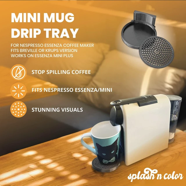 Alt view image 7 of 7 - SplashNColor Mini Mug Drip Tray Compatible with Nespresso Essenza Coffee Maker Fits Breville or Krups version works on Essenza Mini Plus