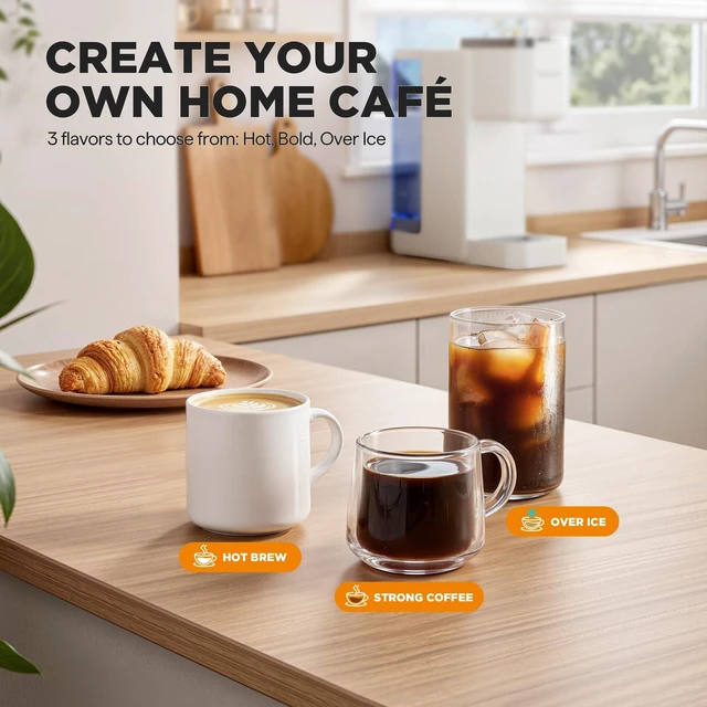 Alt view image 3 of 7 - Tastyle Single Serve Coffee Maker for K Cups and Grounds with 3 Brew Styles | 40oz Removable Water Tank, 6 to 24oz Brew Size, Compact Design, Fits 7.3" Travel Mug, for Home, RVs and Office, K330IC