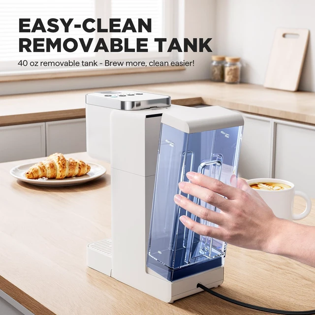 Alt view image 6 of 7 - Tastyle Single Serve Coffee Maker for K Cups and Grounds with 3 Brew Styles | 40oz Removable Water Tank, 6 to 24oz Brew Size, Compact Design, Fits 7.3" Travel Mug, for Home, RVs and Office, K330IC