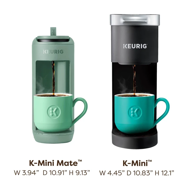 Alt view image 5 of 7 - Keurig K-Mini Mate Single Serve K-Cup Pod Coffee Maker, Glamping Green | Brews Up to 12 oz Cup, Compact Portable Coffee Machine for Small Spaces, Great for Dorms & Offices