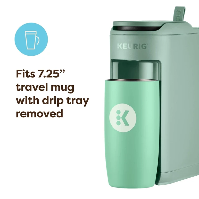 Alt view image 6 of 7 - Keurig K-Mini Mate Single Serve K-Cup Pod Coffee Maker, Glamping Green | Brews Up to 12 oz Cup, Compact Portable Coffee Machine for Small Spaces, Great for Dorms & Offices