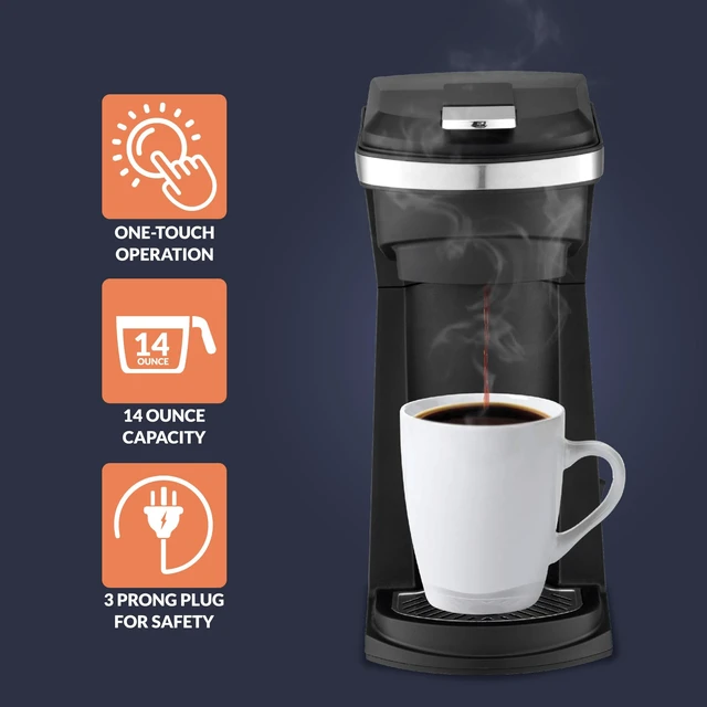 Alt view image 3 of 7 - Newhouse Single Serve Coffee Maker compatible with K-cups Water Reservoir, Versatile Ground Coffee & K-Cup Compatibility, Adjustable Tray for Travel Mugs