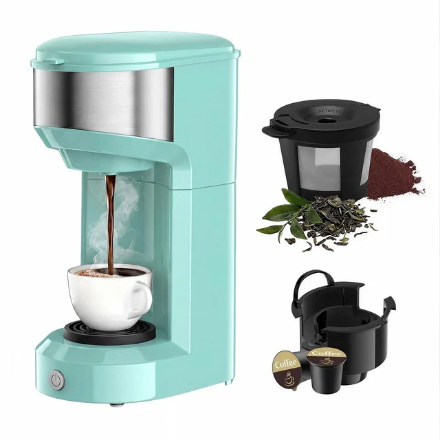 Main image of KOZZEWARM Coffee Maker, 2 in 1 Single Serve Brewer for K Pod & Ground Coffee, 90s Rapid Brew 6 to 14oz Capacities with Auto Shut Off, Small Compact Design for Home Office Travel Camping-Green