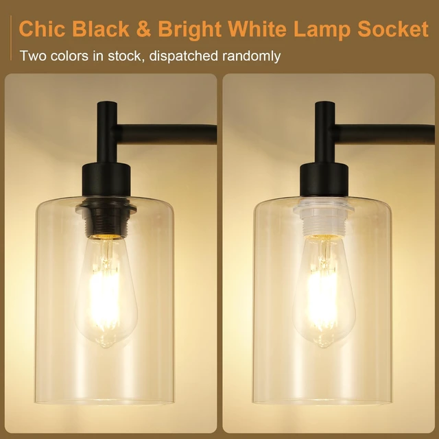 Alt view image 2 of 7 - Ziisee Industrial Floor Lamp with Glass Shade - Black, LED Bulbs, Foot Pedal Switch, Easy Assembly