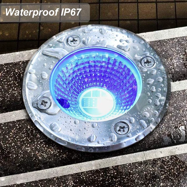 Alt view image 5 of 7 - ALEDECO 4 Pack 3w 12v Low Voltage In-ground Lights LED Landscape Light Waterproof IP67 Pathway Lights Outdoor spotlights Trees Flags for Garden,Yard,Tree (RGB)