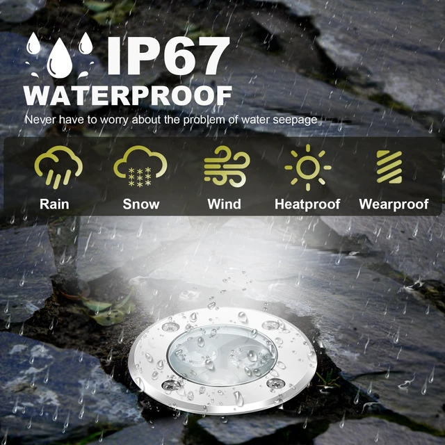 Alt view image 5 of 7 - ALEDECO 4Pack 3W Low Voltage Landscape Lights with Connectors 12-24V LED In-Ground Lights IP67 Waterproof Garden Lighting 6500K Outdoor Well Light for Yard Pathway Driveway Deck (Cool White)