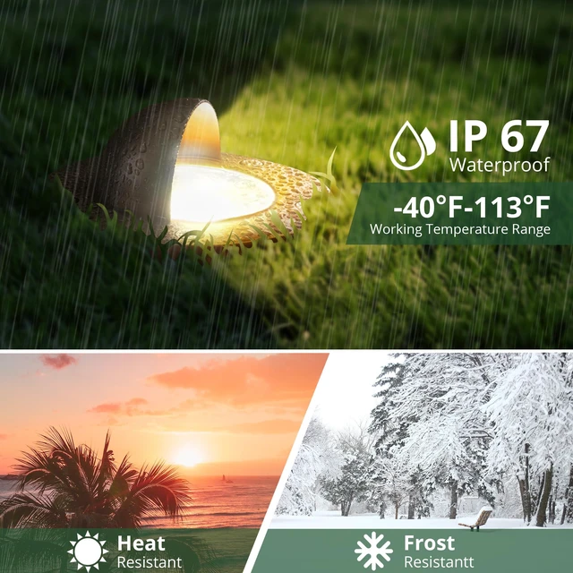 Alt view image 5 of 7 - GKOLED LED Brass Well Lights, 12V In Ground Light Outdoor, IP67 Waterproof Low Voltage Landscape Lighting with MR16 Bulb and Swivel Base, 5W 140LM 2700K, Up Light for Garden Trees Bushes, Beacon Top