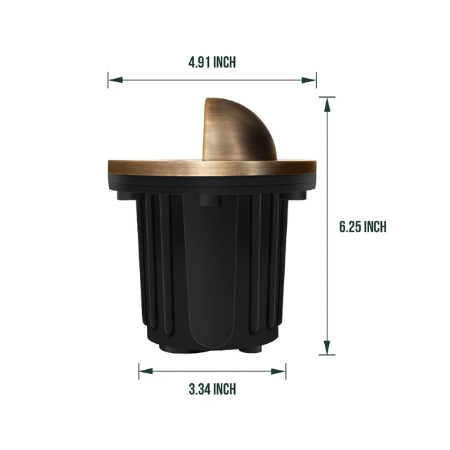 Alt view image 6 of 7 - GKOLED LED Brass Well Lights, 12V In Ground Light Outdoor, IP67 Waterproof Low Voltage Landscape Lighting with MR16 Bulb and Swivel Base, 5W 140LM 2700K, Up Light for Garden Trees Bushes, Beacon Top