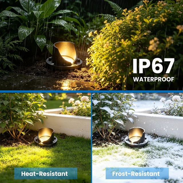 Alt view image 7 of 7 - MEIHUA Low Voltage Landscape Lighting LED Well Lights, 12W In-Ground Lights | IP67 Waterproof Outdoor Landscape Lights with Transformer 49FT Wire and Connectors, 2700K for Pathway Garden Yard, 6 Pack