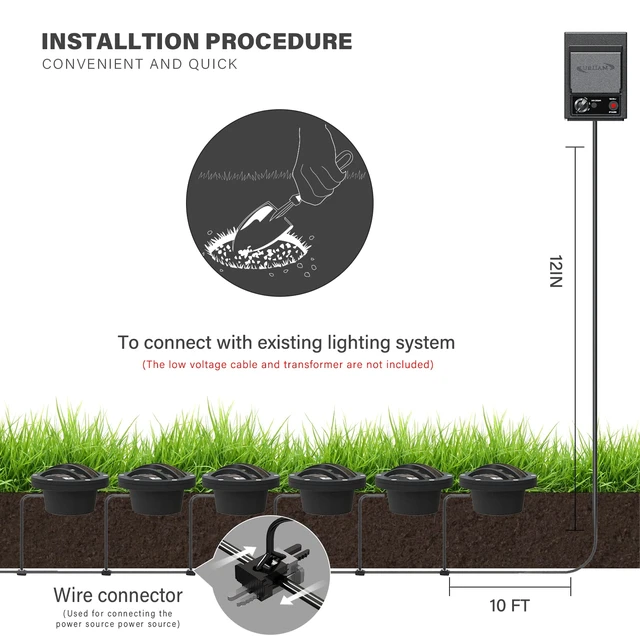 Alt view image 7 of 7 - Malibu Low Voltage Well Lights 4W LED Outdoor Landscape Deck Lights 12V Well Light 200Lumen in-Ground Light 2800K Warm White with Connector & Stake for Step Tree Patio Yard Garden 1Pack 8401-3500-01