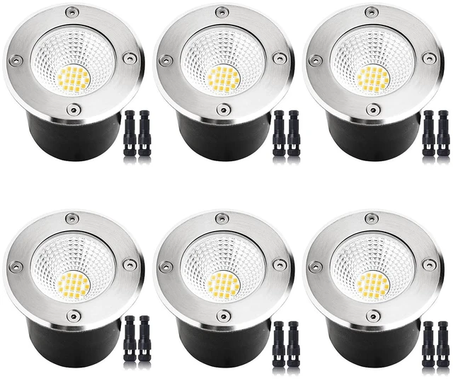 Main image of ELEGLO 7W Led Landscape Well Lights, Low Voltage Landscape Ground Lights,12V/24V Landscape Lighting,IP67 Waterproof Outdoor InGround Lights for Garden Tree Uplights,Deck,Yard,Patio 6Pack(Warm White)