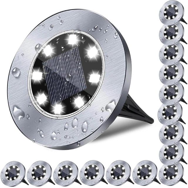 Main image of 4.6 Inch Diameter Solar Ground Lights, Waterproof Solar Garden Lights, Outdoor Garden Waterproof Bright in-Ground Light, Landscape Lighting for Pathway,Yard,Lawn,Patio,Walkway (16 Pack White Light)