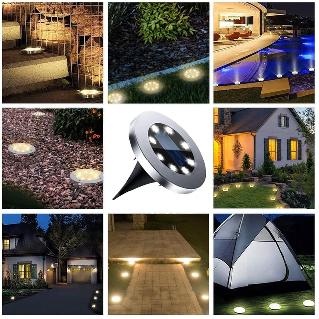 Alt view image 6 of 7 - 4.6 Inch Diameter Solar Ground Lights, Waterproof Solar Garden Lights, Outdoor Garden Waterproof Bright in-Ground Light, Landscape Lighting for Pathway,Yard,Lawn,Patio,Walkway (16 Pack White Light)
