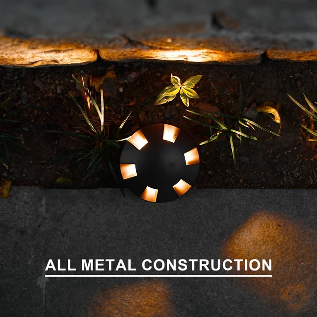 Alt view image 3 of 7 - GOODSMANN Landscape Lighting 2PK Low Voltage Well Lights 6 Watt LED 120 Lumen 12V AC In-Ground Lights 3000K Warm White with Cable Connectors (2 Pack)
