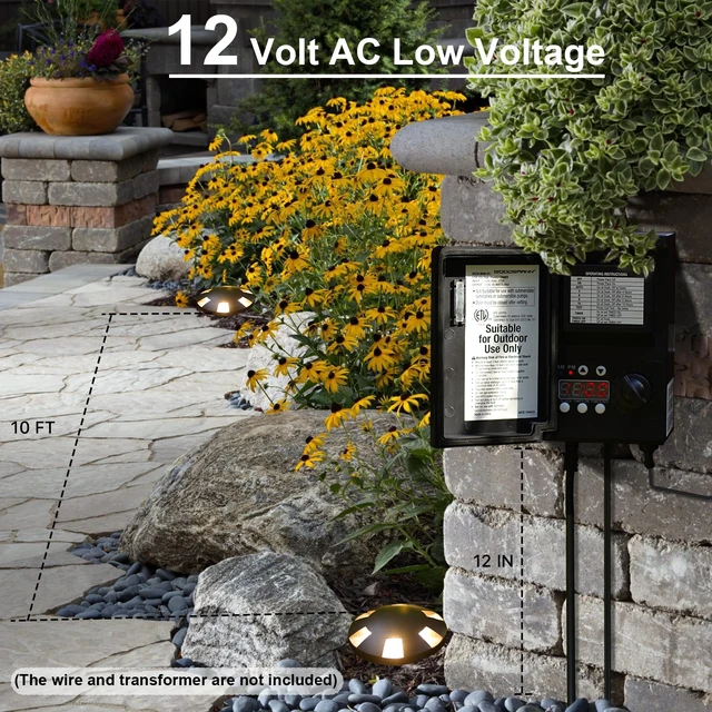Alt view image 5 of 7 - GOODSMANN Landscape Lighting 2PK Low Voltage Well Lights 6 Watt LED 120 Lumen 12V AC In-Ground Lights 3000K Warm White with Cable Connectors (2 Pack)