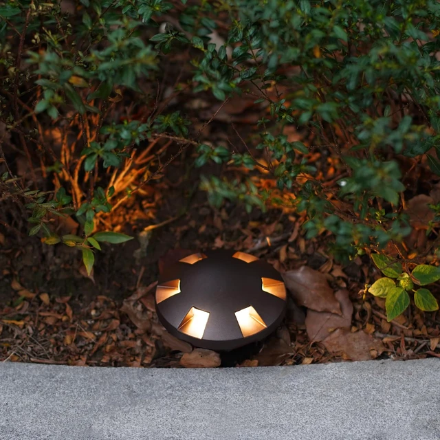 Alt view image 7 of 7 - GOODSMANN Landscape Lighting 2PK Low Voltage Well Lights 6 Watt LED 120 Lumen 12V AC In-Ground Lights 3000K Warm White with Cable Connectors (2 Pack)